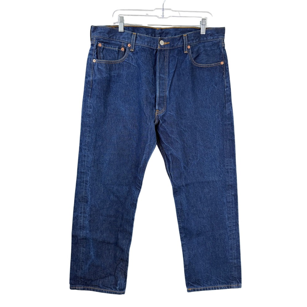 Y2K Levi's 501XX Jeans 38x30 Indigo Straight RIGID Denim MARBLING (ACTUAL 36X28)